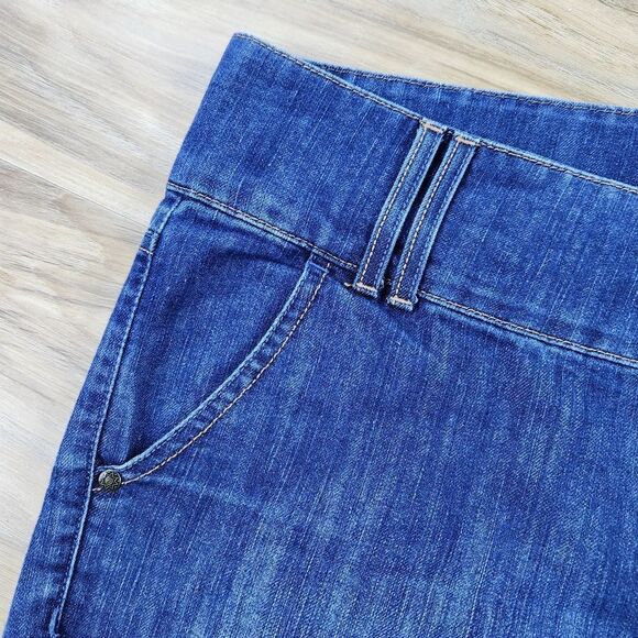 💇‍♀️Lee Dark Wash One True Fit Lower On The Waist Crop Jeans Size 18 - Picture 7 of 9